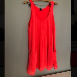 Sparkle & Fade Hot Pink & Orange Dress w/ Pockets